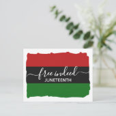 Stijlvolle GRATIS ECHT Pan Afrikaanse JUNETEENTH Briefkaart (Staand voorkant)