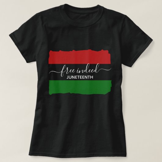 Stijlvolle GRATIS ECHT Pan Afrikaanse JUNETEENTH T-shirt (Design voorkant)