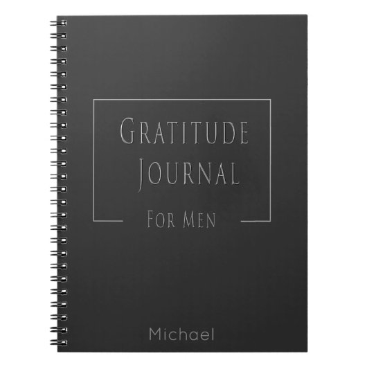 Stijlvolle Gratitude-Journal voor mannen donkergri Notitieboek (Voorkant)