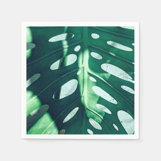 Stijlvolle Green Leaf Palm Tree Papier servet (Voorkant)