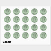 Stijlvolle Greenery Handmade with Love Name Green Ronde Sticker (Vel)