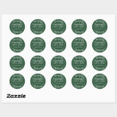 Stijlvolle Greenery Handmade with Love Name Green Ronde Sticker (Vel)