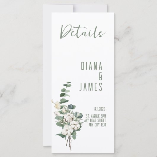 Stijlvolle Greenery Leaves Wedding RSVP QR code (Achterkant)