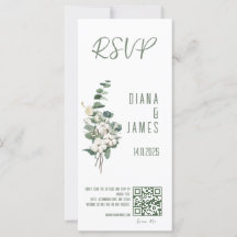 Stijlvolle Greenery Leaves Wedding RSVP QR code