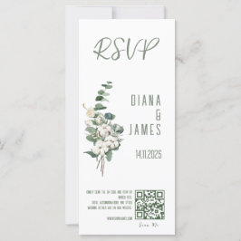 Stijlvolle Greenery Leaves Wedding RSVP QR code