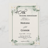Stijlvolle Greenery Wedding Jubileum Uitnodigingen (Voorkant / Achterkant)