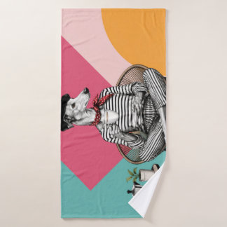 Stijlvolle Greyhound Coffee Pop Art Portret Badhanddoek