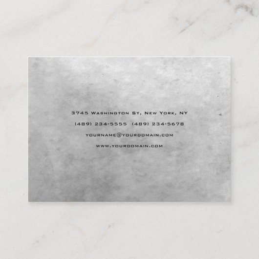 Stijlvolle Grijs Enorme Rode Monogram Moderne Prof Visitekaartje (Achterkant)