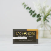 Stijlvolle Grijs Goud Lijst Handyman Visitekaartje (Staand voorkant)