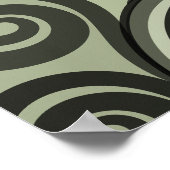 Stijlvolle grijs-groene Abstracte Fern Curls Poster (Hoek)