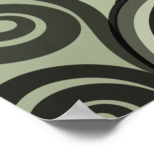 Stijlvolle grijs-groene Abstracte Fern Curls Poster (Hoek)