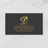 Stijlvolle grijstinten Letter-e Bulb Home Circuit Visitekaartje (Achterkant)