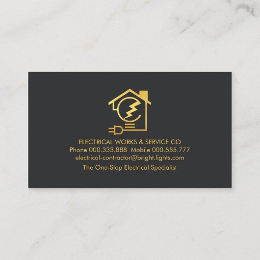 Stijlvolle grijstinten Letter-e Bulb Home Circuit Visitekaartje (Achterkant)