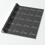 Stijlvolle grijze achtergrond liefde bruiloft cadeaupapier<br><div class="desc">U kunt de doopvonten en de kleuren gemakkelijk veranderen. U kunt uw logo en achtergrondafbeelding ook toevoegen zoals u wilt.</div>