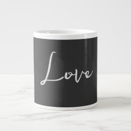Stijlvolle grijze achtergrond liefde bruiloft grote koffiekop