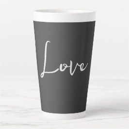Stijlvolle grijze achtergrond liefde bruiloft latte mok