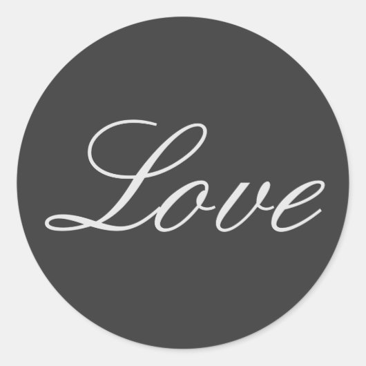 Stijlvolle grijze achtergrond liefde bruiloft ronde sticker (Voorkant)