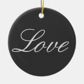 Stijlvolle grijze achtergrond Liefde Huwelijk Keramisch Ornament (Voorkant)