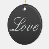 Stijlvolle grijze achtergrond Liefde Huwelijk Keramisch Ornament (Links)