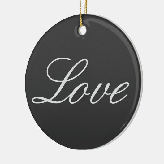 Stijlvolle grijze achtergrond Liefde Huwelijk Keramisch Ornament (Links)