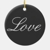 Stijlvolle grijze achtergrond Liefde Huwelijk Keramisch Ornament (Achterkant)