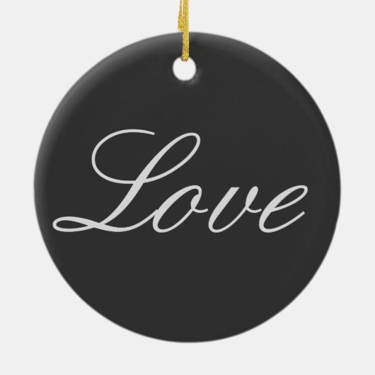 Stijlvolle grijze achtergrond Liefde Huwelijk Keramisch Ornament (Achterkant)