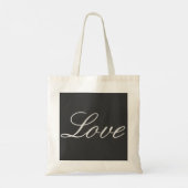 Stijlvolle grijze achtergrond Liefde Huwelijk Tote Bag (Achterkant)