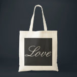 Stijlvolle grijze achtergrond Liefde Huwelijk Tote Bag<br><div class="desc">U kunt de lettertypen en kleuren eenvoudig wijzigen. U kunt ook uw logo en de achtergrondafbeelding toevoegen zoals u wilt.</div>