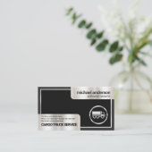 Stijlvolle grijze doos Silver Lijst Truck Transpor Visitekaartje (Staand voorkant)
