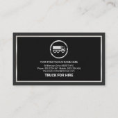 Stijlvolle grijze doos Silver Lijst Truck Transpor Visitekaartje (Achterkant)