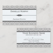 Stijlvolle grijze en witte geometrische benoeming afsprakenkaartje (Voorkant / Achterkant)