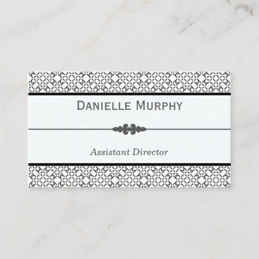 Stijlvolle grijze en witte geometrische benoeming afsprakenkaartje (Voorkant)