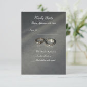 Stijlvolle grijze en witte RSVP voor huwelijken (Staand voorkant)