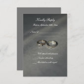 Stijlvolle grijze en witte RSVP voor huwelijken (Voorkant / Achterkant)