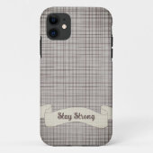 Stijlvolle grijze Gingham Pset iPhone Case (Achterkant)