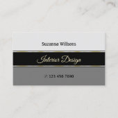 Stijlvolle Grijze Grenzen op Zwart Professioneel M Visitekaartje (Voorkant)