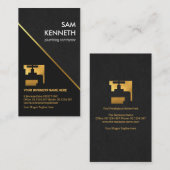 Stijlvolle grijze Grunge Gold Faucet Tulp Plumber Visitekaartje (Voorkant / Achterkant)