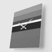 Stijlvolle grijze horizontale monochrome rechthoek vierkante klok (Hoek)