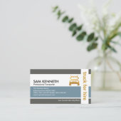 Stijlvolle grijze kolommen Semi Truck Driver Visitekaartje (Staand voorkant)