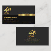 Stijlvolle grijze lagen Gold Tab Letter E Electric Visitekaartje (Voorkant / Achterkant)