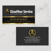 Stijlvolle grijze lagen gouden lijn driver visitekaartje (Voorkant / Achterkant)