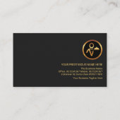 Stijlvolle grijze lagen rode lijn ober butler visitekaartje (Achterkant)