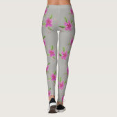 Stijlvolle, grijze Leggings met een Floral patroon (Achterkant)