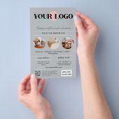 Stijlvolle grijze logo services beauty salon marke flyer (Hand)