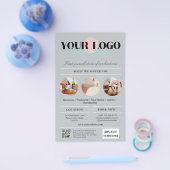 Stijlvolle Grijze Logo Services Schoonheidssalon M Flyer (Enkel)