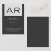Stijlvolle Grijze Muur Brick Monogram Visitekaartj Visitekaartje (Voorkant / Achterkant)
