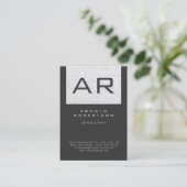 Stijlvolle Grijze Muur Brick Monogram Visitekaartj Visitekaartje (Staand voorkant)