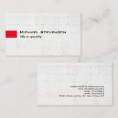 Stijlvolle grijze Muur Rood Modern Uniek Visitekaartje (Voorkant / Achterkant)