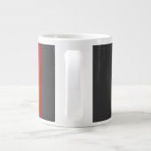 Stijlvolle grijze Rood Minimalistisch Modern Naam  Grote Koffiekop (Achterkant)