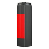 Stijlvolle grijze Rood Minimalistisch Modern Naam Thermosbeker (Achterkant)